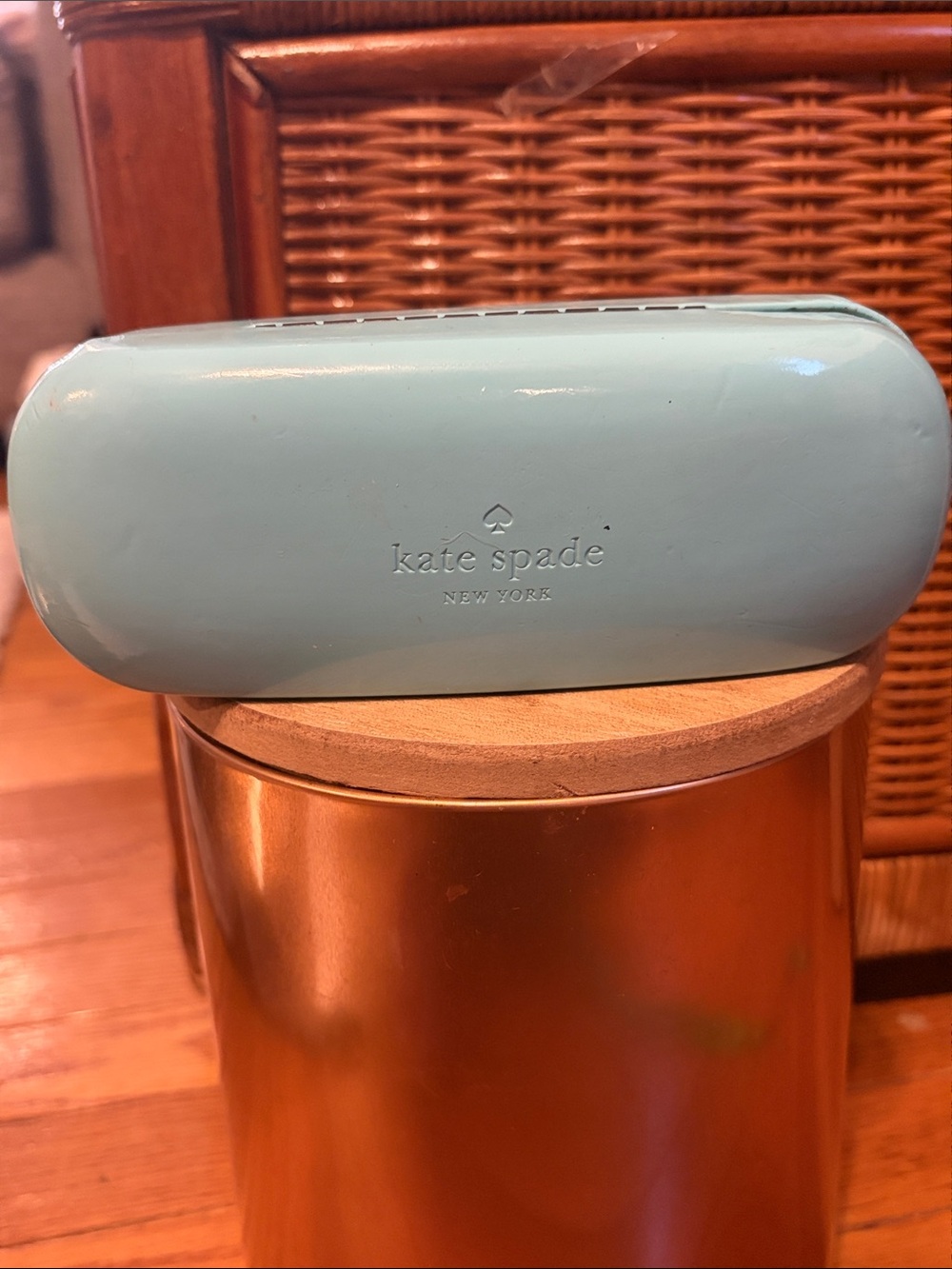 Kate Spade Tiffany Blue Colored Hard Shell Glasses Case